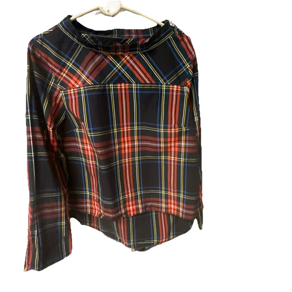 J.Crew VTG Retro Tunic Shirt Plaid Size 10 Long Sleeve Cotton